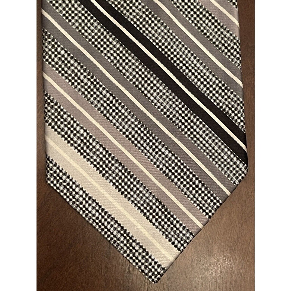 Bruno Piattelli Black Gray Hand Made 100% Silk Men’s Neck Tie Made In China